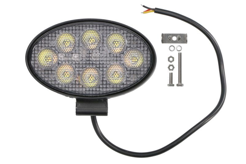 TRUCKLIGHT LED Arbetslampa 8 LED 24W – 4000 lm, Spot, Gul varningsblixt, IP68, 12/24/32/40V