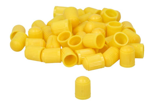 PROFITOOL Ventilmuttrar för däckventiler – Gula plastmuttrar (100-pack)