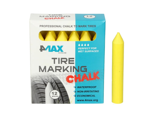4MAX Däckkritor – Gula märkritor för däck och verkstad (12-pack)