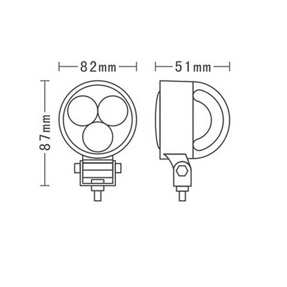 TRUCKLIGHT LED Arbetslampa 3 LED 9W – 720 lm, Rund, IP68, 10–30V