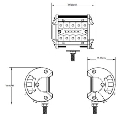 TRUCKLIGHT LED Arbetslampa 20 LED 60W – 5400 lm, OSRAM, IP68, 10–30V