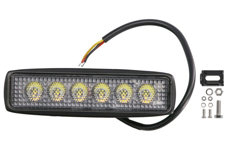 TRUCKLIGHT LED Arbetslampa 6 LED 18W – 3000 lm, Gul varningsblixt, IP68, 12/24/32/40V