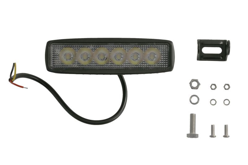 TRUCKLIGHT LED Arbetslampa 6 LED 18W – 3000 lm, Gul varningsblixt, IP68, 12/24/32/40V